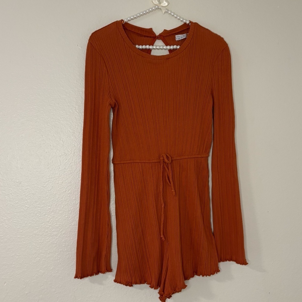 Urban Outfitters Women Orange Knit Long Sleeve Romper NWT - Picture 8 of 12